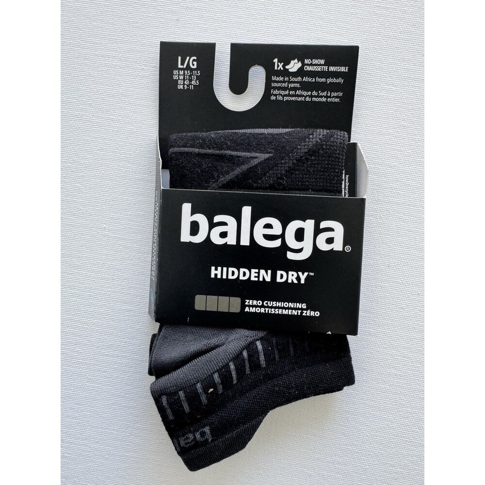 Balega Hidden Dry No Show Running Socks Large Black New